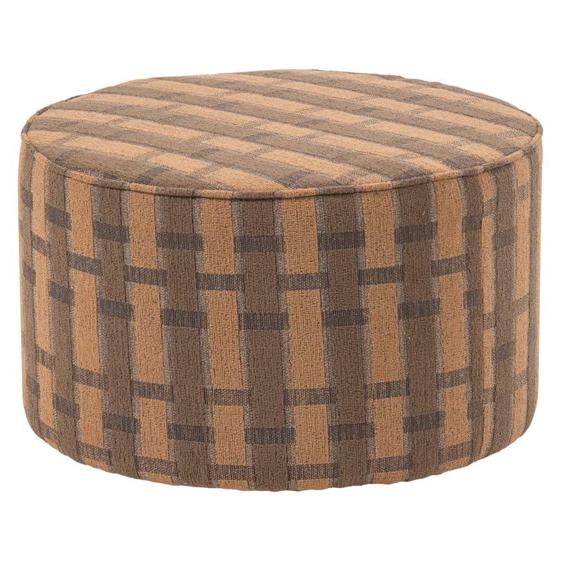 Puff Sarli 60 cm rundt, Brun/Rosa