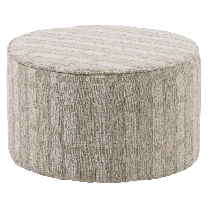 Puff Sarli 60 cm rundt, Natur/Beige