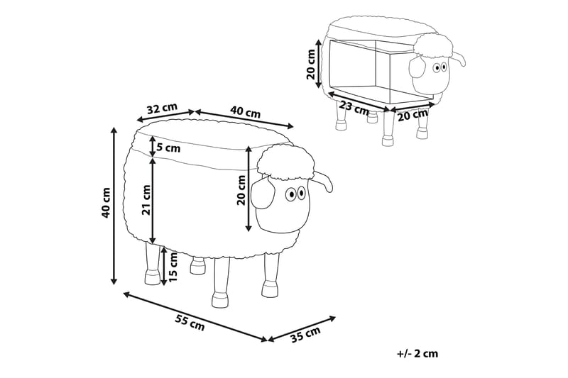 Sauepuff med oppbevaring - Rosa - Møbler - Stoler & lenestoler - Krakk - Puff