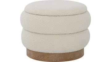 Selvaro puff med oppbevaring 50 cm rund - Beige - Møbler - Stoler & lenestoler - Krakk - Puff - Sittepuff med oppbevaring