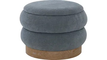 Selvaro puff med oppbevaring 50 cm rund - Blå - Møbler - Stoler & lenestoler - Krakk - Puff - Sittepuff med oppbevaring