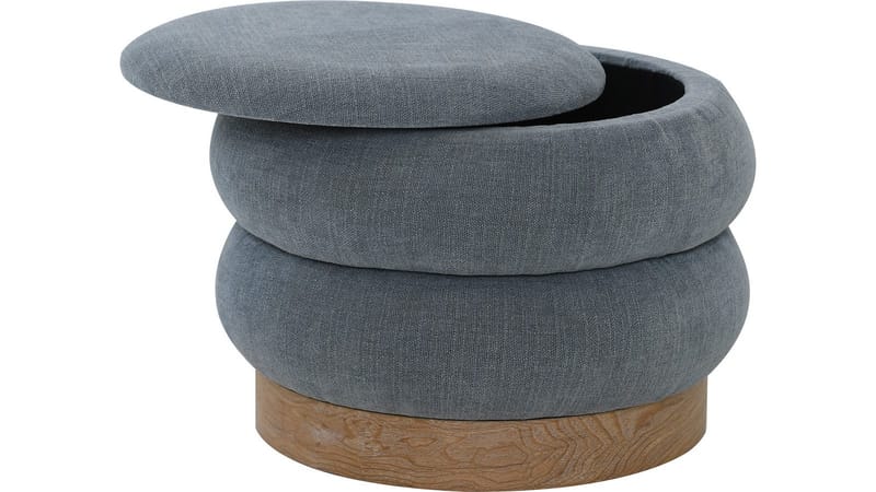 Selvaro puff med oppbevaring 50 cm rund - Blå - Møbler - Stoler & lenestoler - Krakk - Puff - Sittepuff med oppbevaring