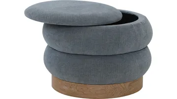 Selvaro puff med oppbevaring 50 cm rund - Blå - Møbler - Stoler & lenestoler - Krakk - Puff - Sittepuff med oppbevaring