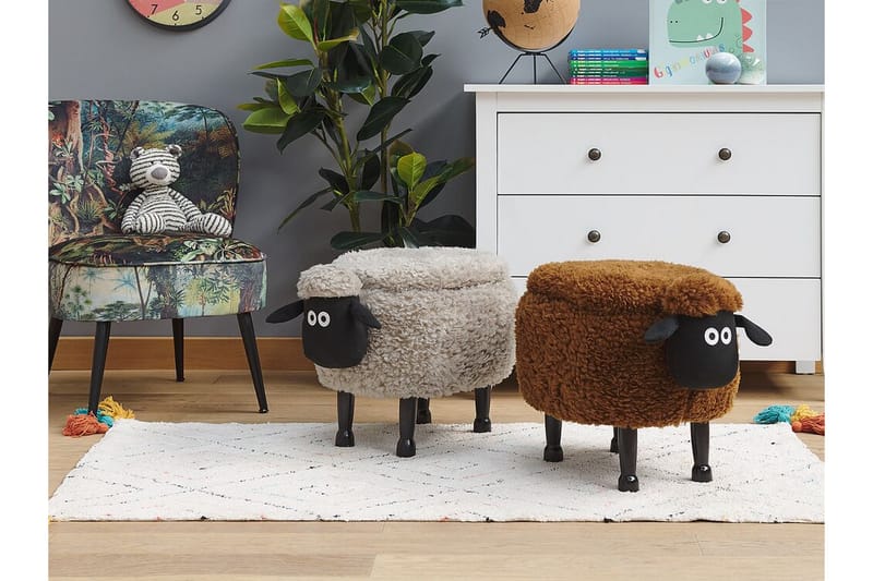 Sheep Sittepuff med Oppbevaring - Brun - Møbler - Stoler & lenestoler - Krakk - Puff