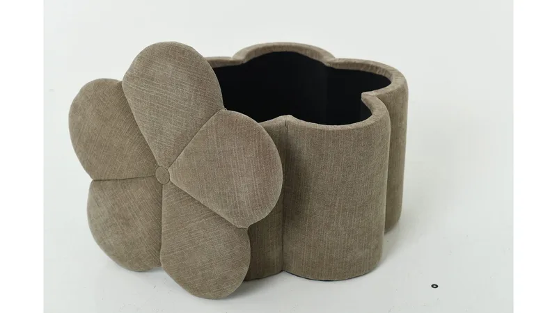Sittepuff Viresta med Oppbevaring Ø60 cm - Beige - Møbler - Stoler & lenestoler - Krakk - Puff - Sittepuff med oppbevaring