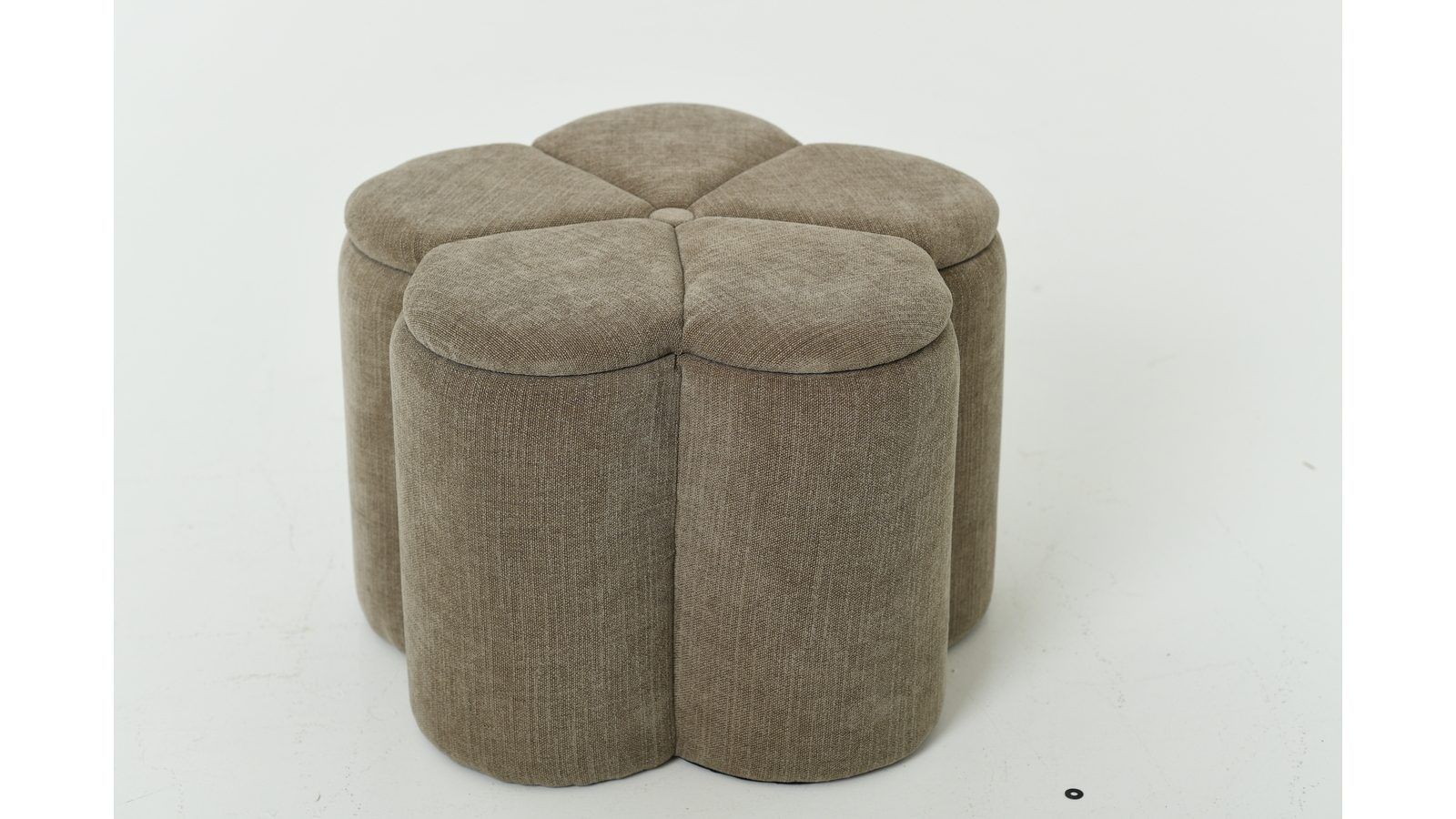 Sittepuff Viresta med Oppbevaring Ø60 cm - Beige