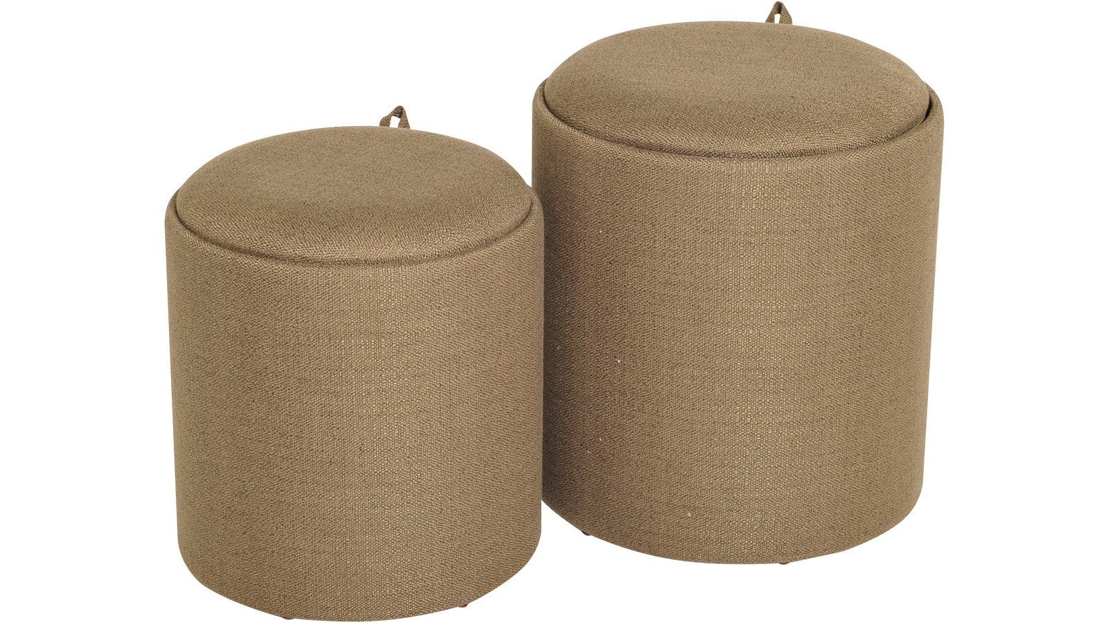 Velmira puff 2 deler 39 cm rund - Mørk beige