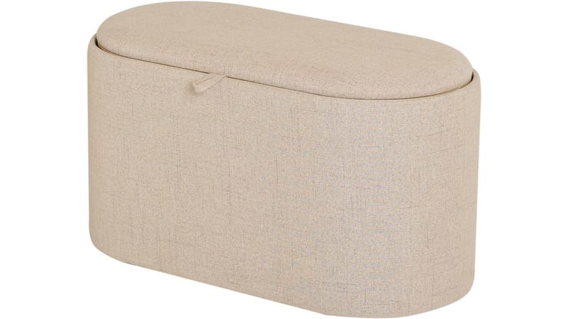 Velmira Puff 77 cm Oval - Beige - Møbler - Stoler & lenestoler - Krakk - Puff - Sittepuff med oppbevaring
