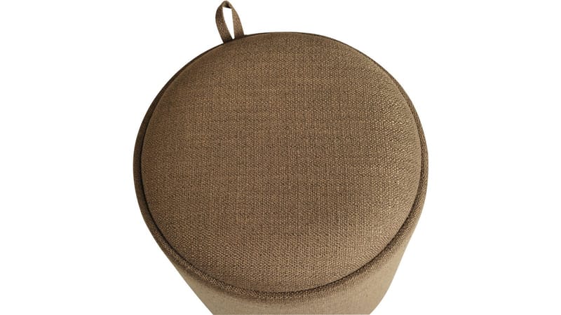 Velmira puff 2 deler 39 cm rund - Mørk beige - Møbler - Stoler & lenestoler - Krakk - Puff - Sittepuff med oppbevaring