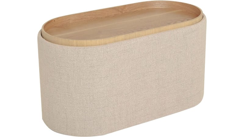Velmira Puff 77 cm Oval - Beige - Møbler - Stoler & lenestoler - Krakk - Puff - Sittepuff med oppbevaring