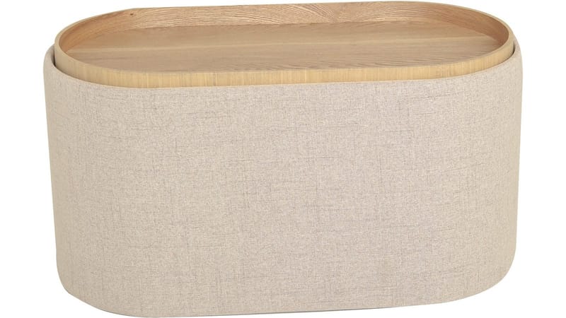 Velmira Puff 77 cm Oval - Beige - Møbler - Stoler & lenestoler - Krakk - Puff - Sittepuff med oppbevaring