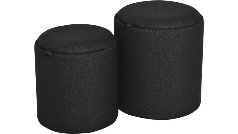 Velmira puff 2 deler 39 cm rund, Svart