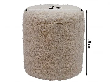 Veron rund sittepuff med oppbevaring i ullstoff - lys beige - Møbler - Stoler & lenestoler - Krakk - Puff
