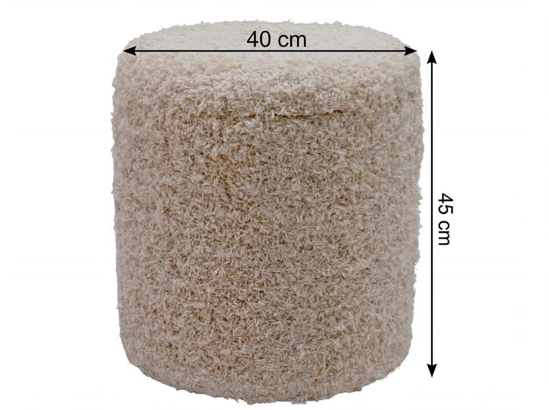 Veron rund sittepuff med oppbevaring i ullstoff - lys beige - Møbler - Stoler & lenestoler - Krakk - Puff