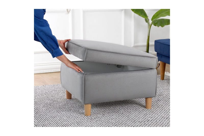 Puff Veyacen Grå - Grå - Møbler - Stoler & lenestoler - Krakk - Fotskammel