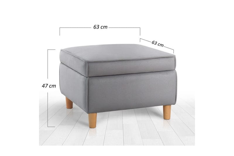 Puff Veyacen Grå - Grå - Møbler - Stoler & lenestoler - Krakk - Fotskammel