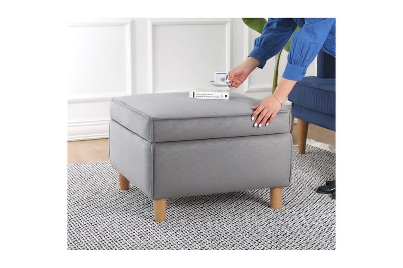 Puff Veyacen Grå - Grå - Møbler - Stoler & lenestoler - Krakk - Fotskammel