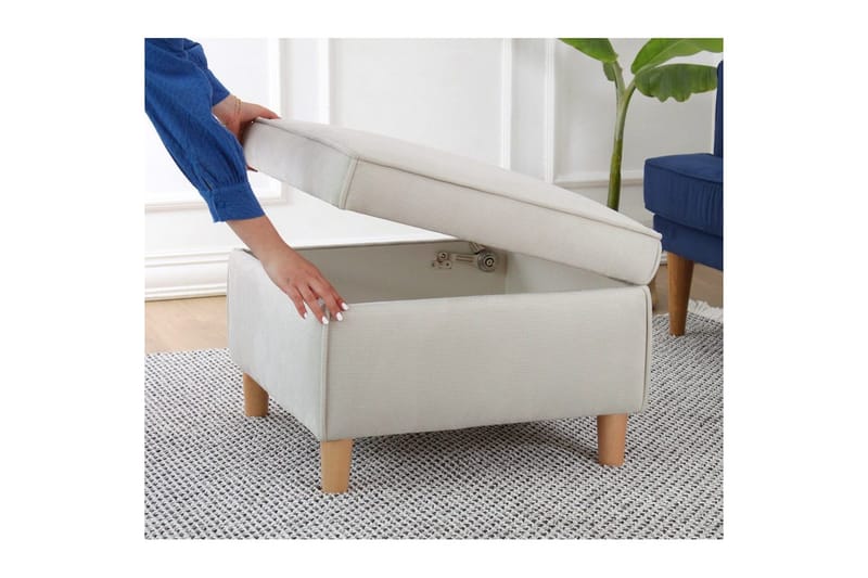 Puff Veyacen Krem - Krem - Møbler - Stoler & lenestoler - Krakk - Fotskammel