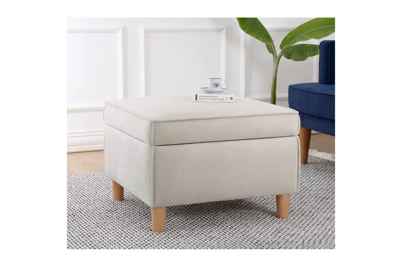 Puff Veyacen Krem - Krem - Møbler - Stoler & lenestoler - Krakk - Fotskammel