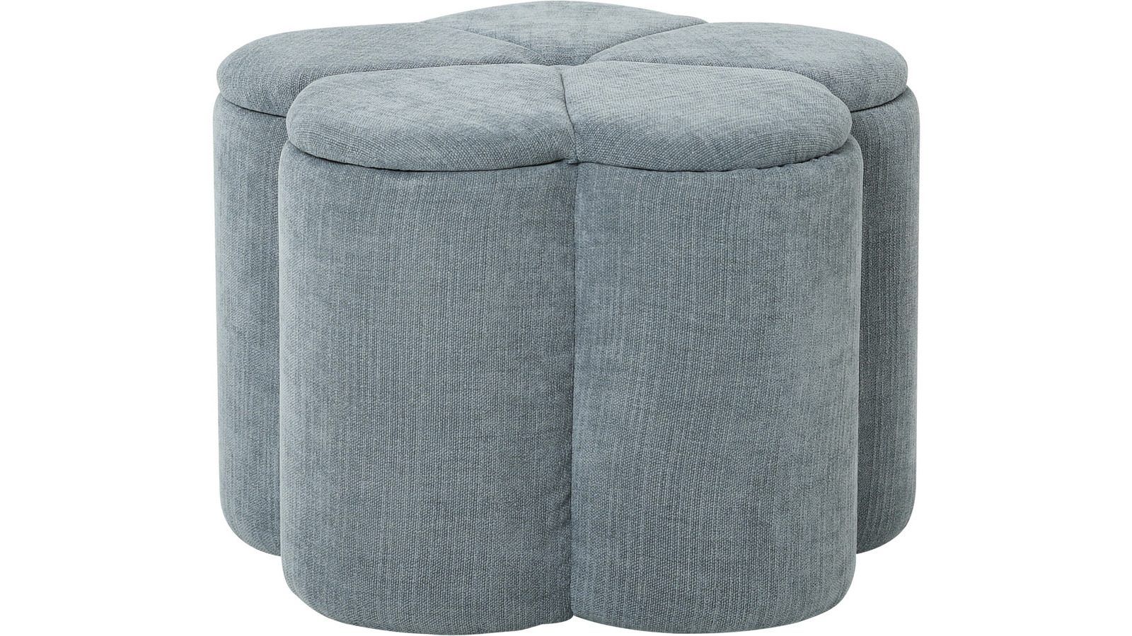 Viresta sittepuff med oppbevaring 60 cm - Blå