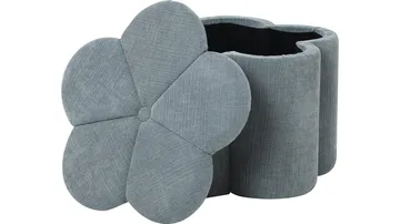 Viresta sittepuff med oppbevaring 60 cm - Blå - Møbler - Stoler & lenestoler - Krakk - Puff - Sittepuff med oppbevaring