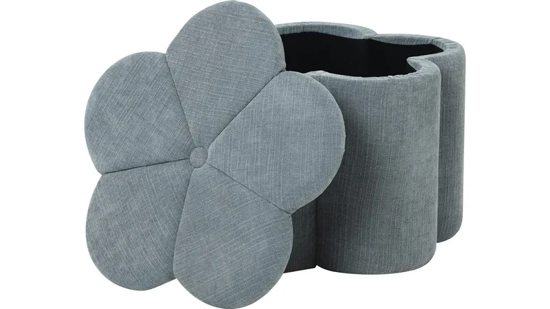 Viresta sittepuff med oppbevaring 60 cm - Blå - Møbler - Stoler & lenestoler - Krakk - Puff - Sittepuff med oppbevaring