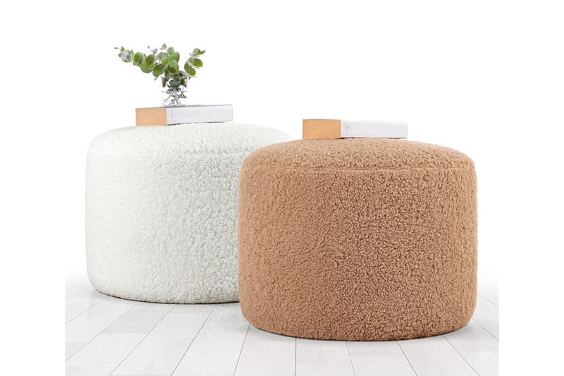Whitman Sittepuff 54 cm - Hvit - Møbler - Stoler & lenestoler - Krakk - Puff