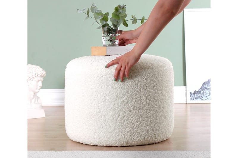 Whitman Sittepuff 54 cm - Hvit - Møbler - Stoler & lenestoler - Krakk - Puff
