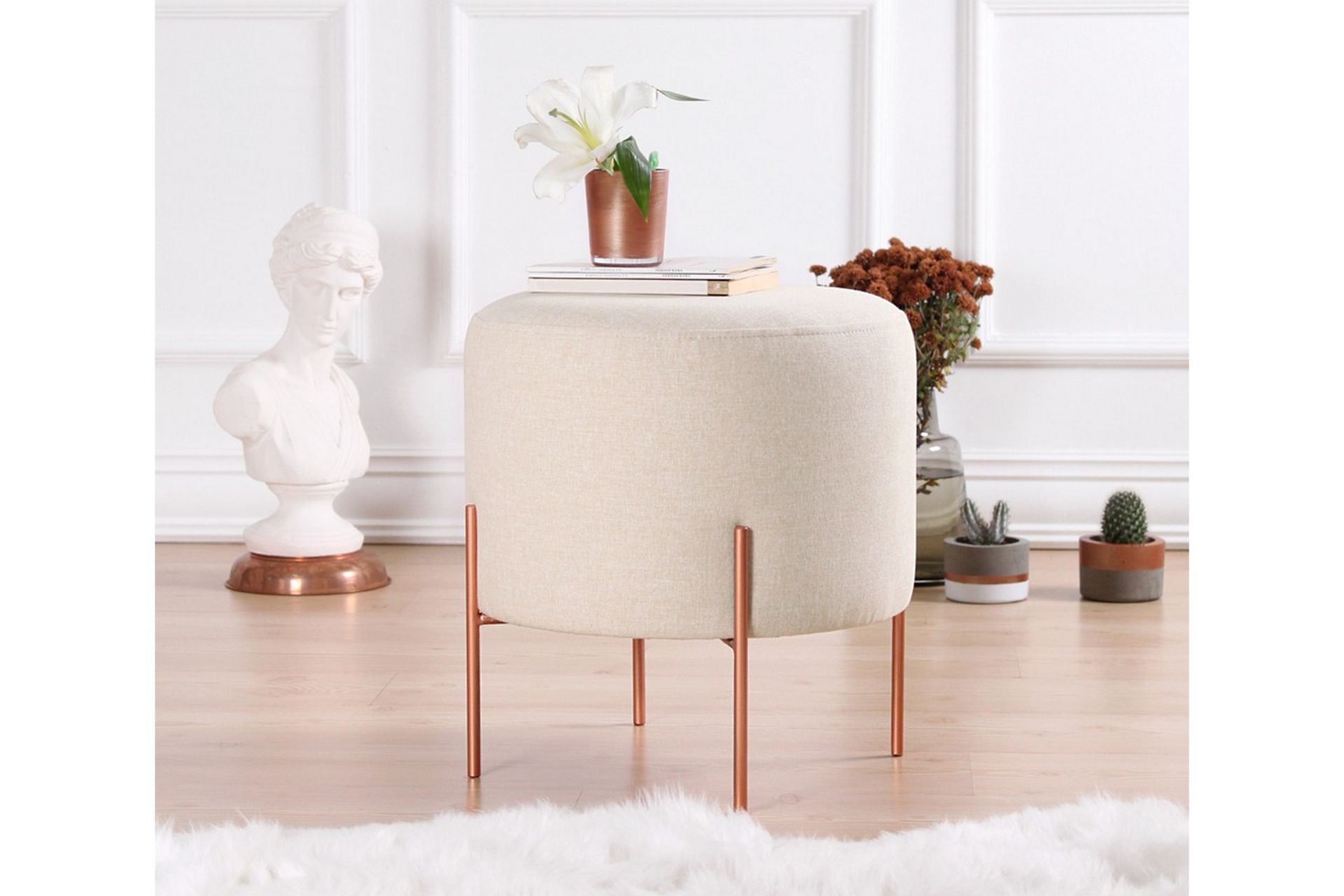Yellowknife Sittepuff 40 cm - Beige - Møbler - Stoler & lenestoler - Krakk - Puff