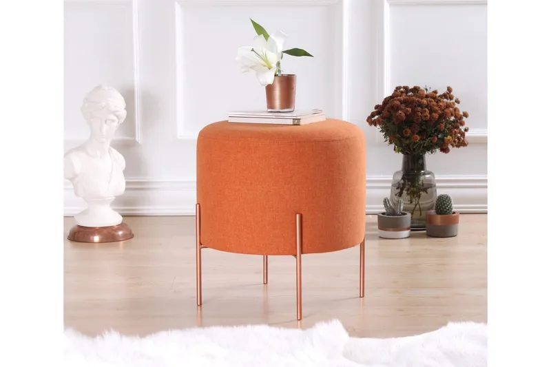 Yellowknife Sittepuff 40 cm - Oransje - Møbler - Stoler & lenestoler - Krakk - Puff