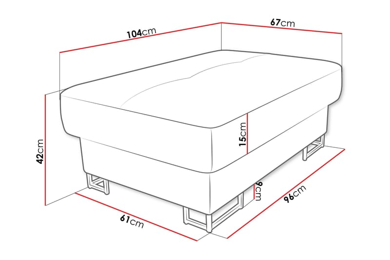 Reginia Fotskammel 104 cm - Hvit / Grå - Møbler - Stoler & lenestoler - Krakk - Fotskammel
