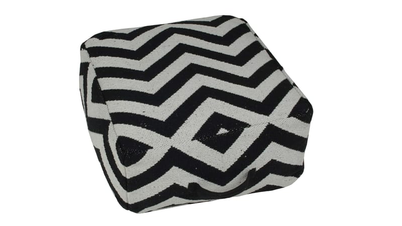 Revano puff med håndtak 50 cm - Svart/hvit - Møbler - Stoler & lenestoler - Krakk - Puff