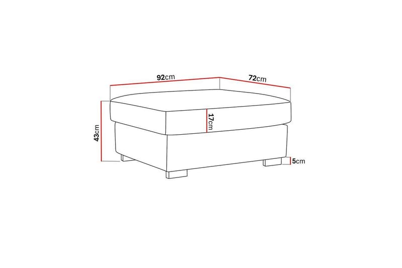 Rossita Fotskammel i chenille - Grå/Brun - Møbler - Stoler & lenestoler - Krakk - Fotskammel