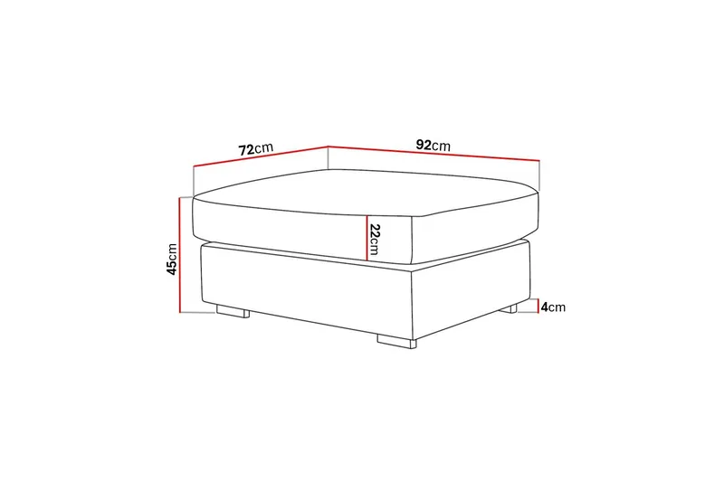 Rossita lyx Fotskammel - Beige Stoff - Møbler - Stoler & lenestoler - Krakk - Fotskammel