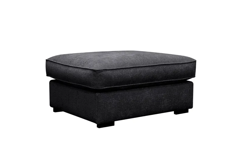 Rossita lyx Fotskammel, Trenza 01, Svart Chenille