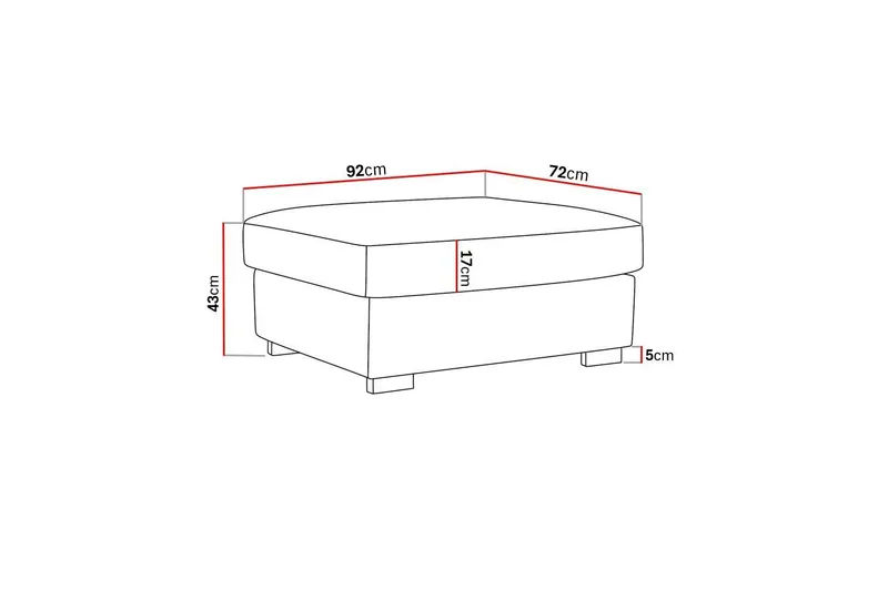Rossita Puf i Stoff - Beige - Møbler - Stoler & lenestoler - Krakk - Fotskammel