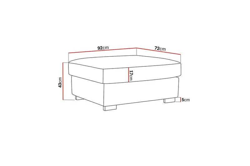 Rossita Puf i Stoff - Brun - Møbler - Stoler & lenestoler - Krakk - Fotskammel