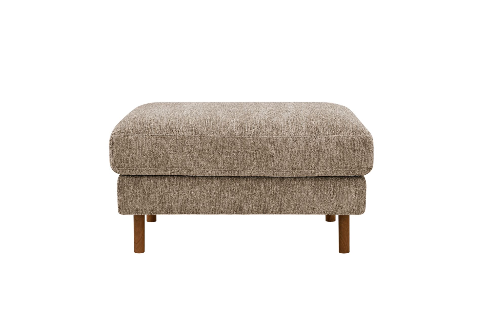 Scandi fotskammel i chenille - Mørk beige