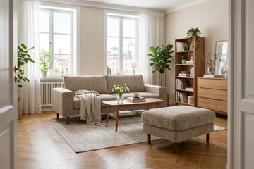 Scandi fotskammel i chenille - Mørk beige - Møbler - Stoler & lenestoler - Krakk - Fotskammel