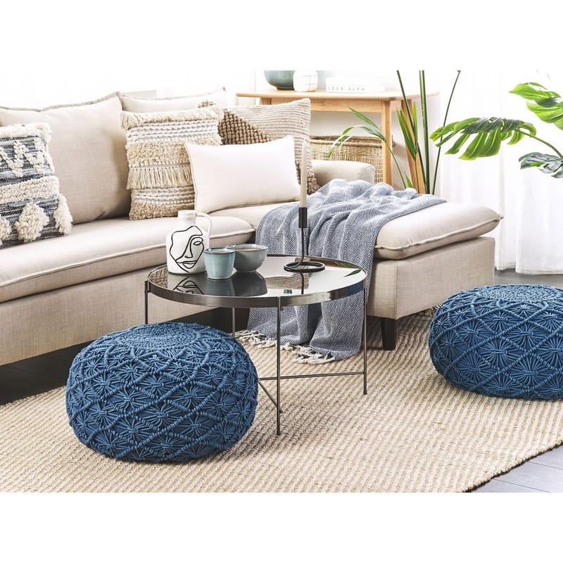 Sekk Berkane - Blå/50x50x30 - Møbler - Stoler & lenestoler - Krakk - Puff