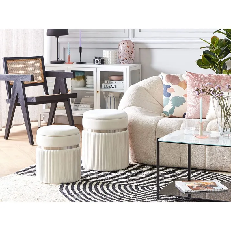 Sekk Camdenton 2-pakning - Hvit - Møbler - Stoler & lenestoler - Krakk - Puff