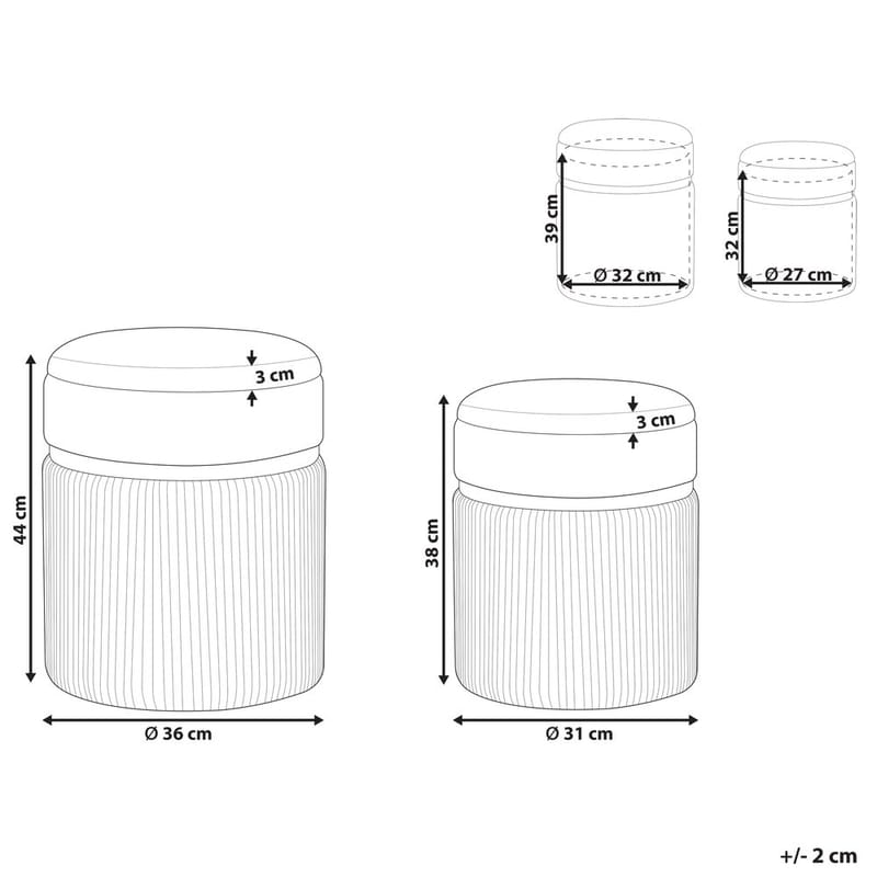 Sekk Camdenton 2-pakning - Grå - Møbler - Stoler & lenestoler - Krakk - Puff