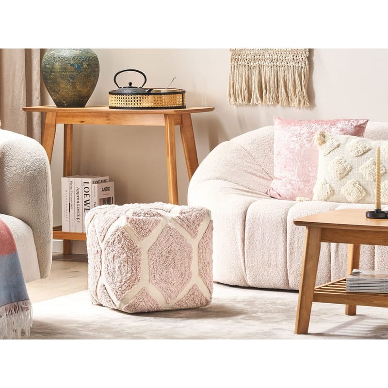 Sekk Rojhan - Beige, Rosa - Møbler - Stoler & lenestoler - Krakk - Puff