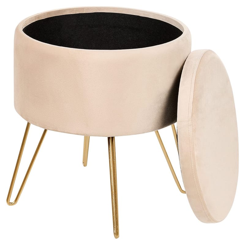 Sekk Silas - Beige, Gull - Møbler - Stoler & lenestoler - Krakk - Puff