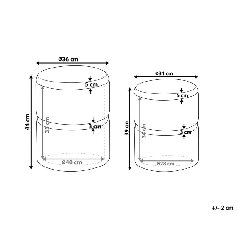 Sekk Wichita 2-pakning - Rosa, gull - Møbler - Stoler & lenestoler - Krakk - Puff