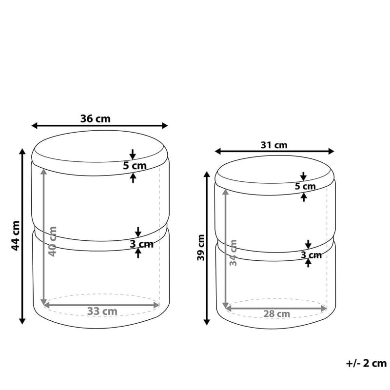 Sekk Wichita 2-pakning - Brun, Gull - Møbler - Stoler & lenestoler - Krakk - Puff