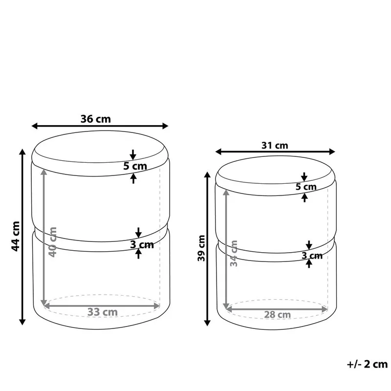 Sekk Wichita 2-pakning - Brun, Gull - Møbler - Stoler & lenestoler - Krakk - Puff
