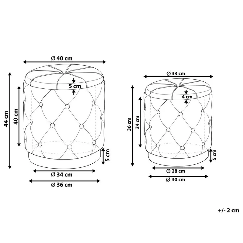 Sekk Pueblo 2-pakning - Taupe, Grå, Gull - Møbler - Stoler & lenestoler - Krakk - Puff
