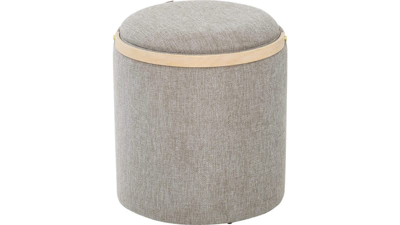 Serano puff med trehåndtak 40 cm rund - Grå - Møbler - Stoler & lenestoler - Krakk - Puff