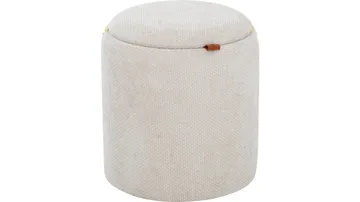 Serano puff med trehåndtak 40 cm rund - Beige - Møbler - Stoler & lenestoler - Krakk - Puff